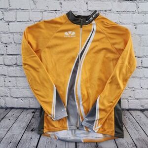 Voler Club Raglan Cycling Jersey Womens XL Yellow Gray Long Sleeve Full Zip USA